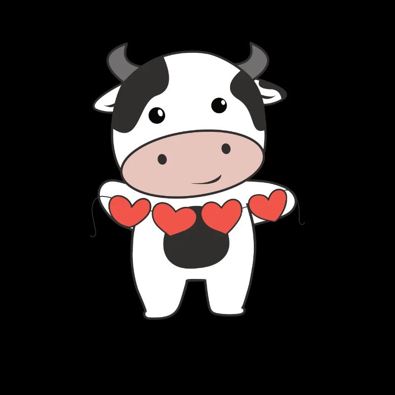Vache pour la Saint-Valentin doux animaux avec des cœurs