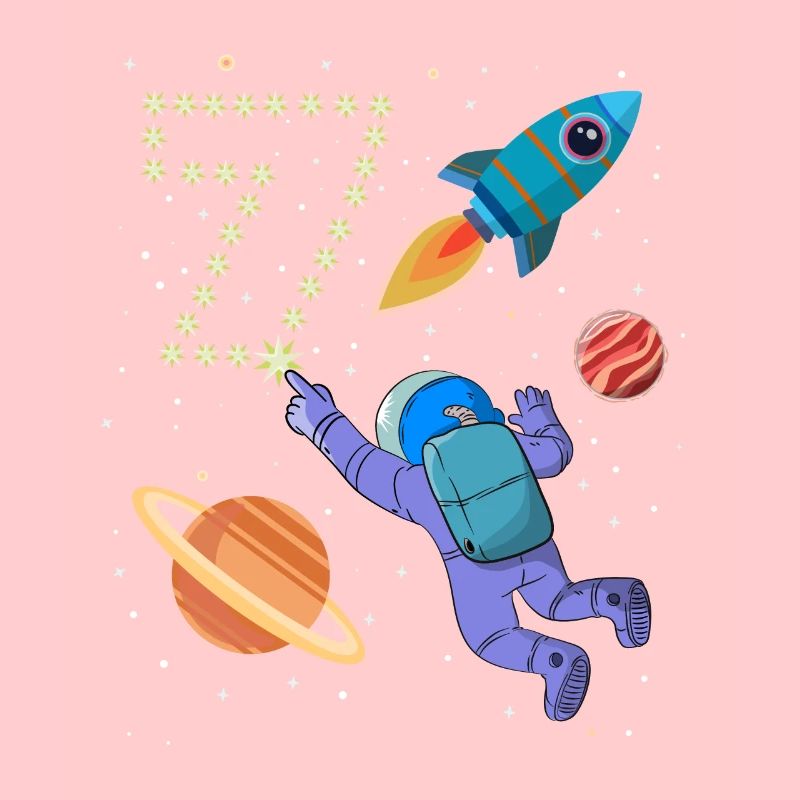 Astronaute de fusée 7 ans 7th Birthday Space