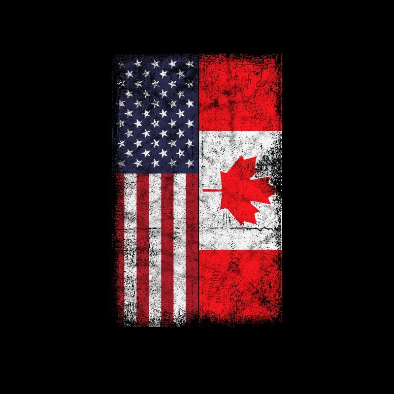 Canada USA Maple Leaf America Flag Gift
