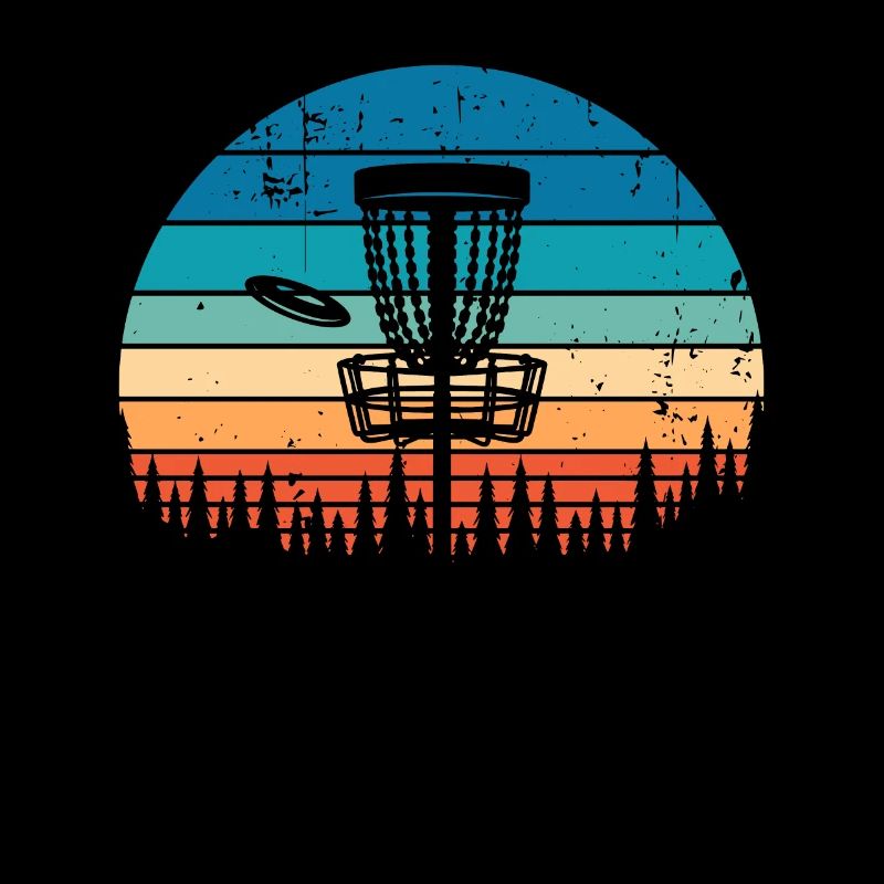 Vintage Disc Golf Retro Distressed Sunset