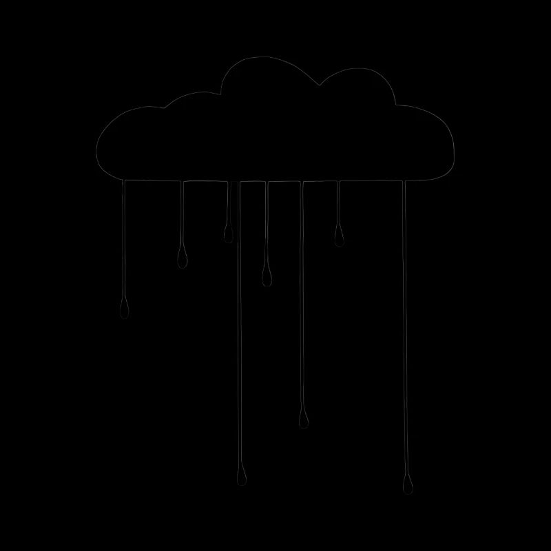 Black Graphic Cloud Rain Drops Dripping Storm