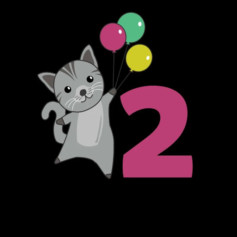 Cat Second Birthday Balloons for Kids