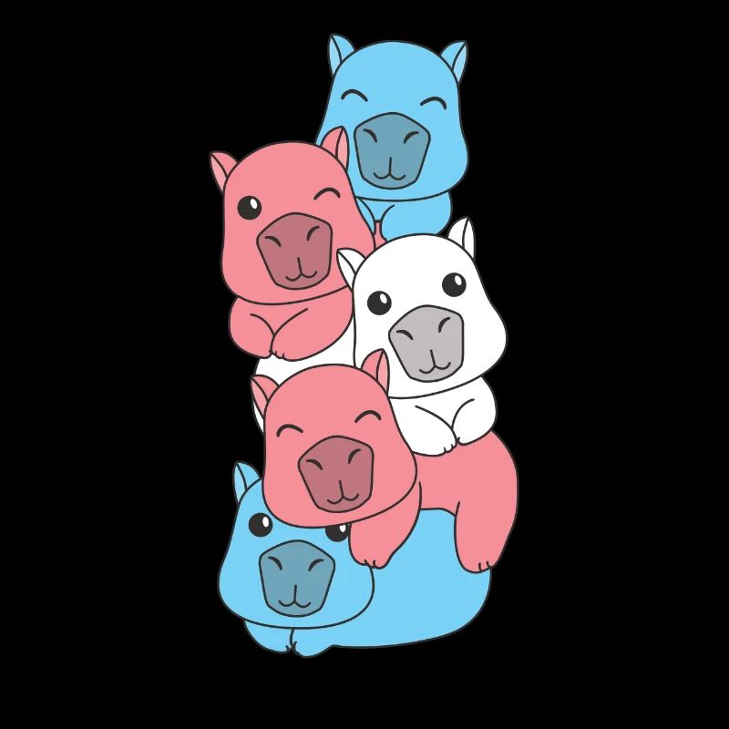 Transgender Flag Pride LGBTQ Mignon Capybara Stack