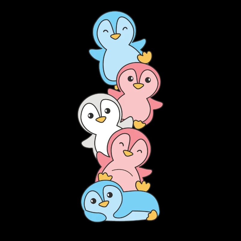 Transgender Flag Pride LGBTQ Cute Penguin Stack