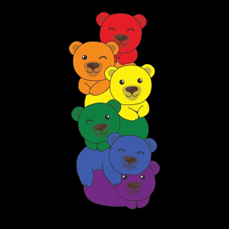 Rainbow Flag Pride LGBTQ Mignon Bear Stack
