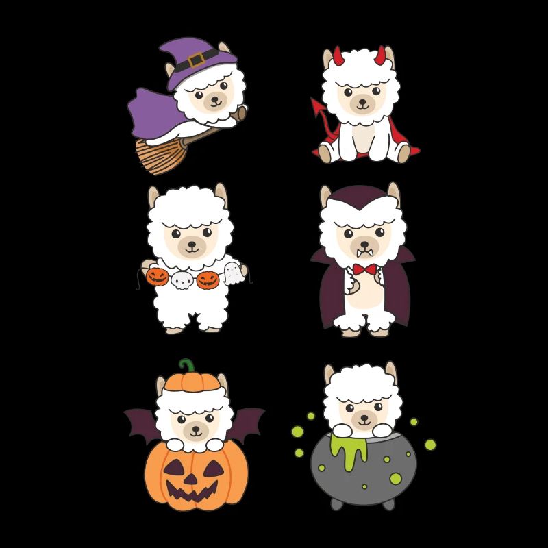 Alpaca Halloween Devil Pumpkin Vampire Costume