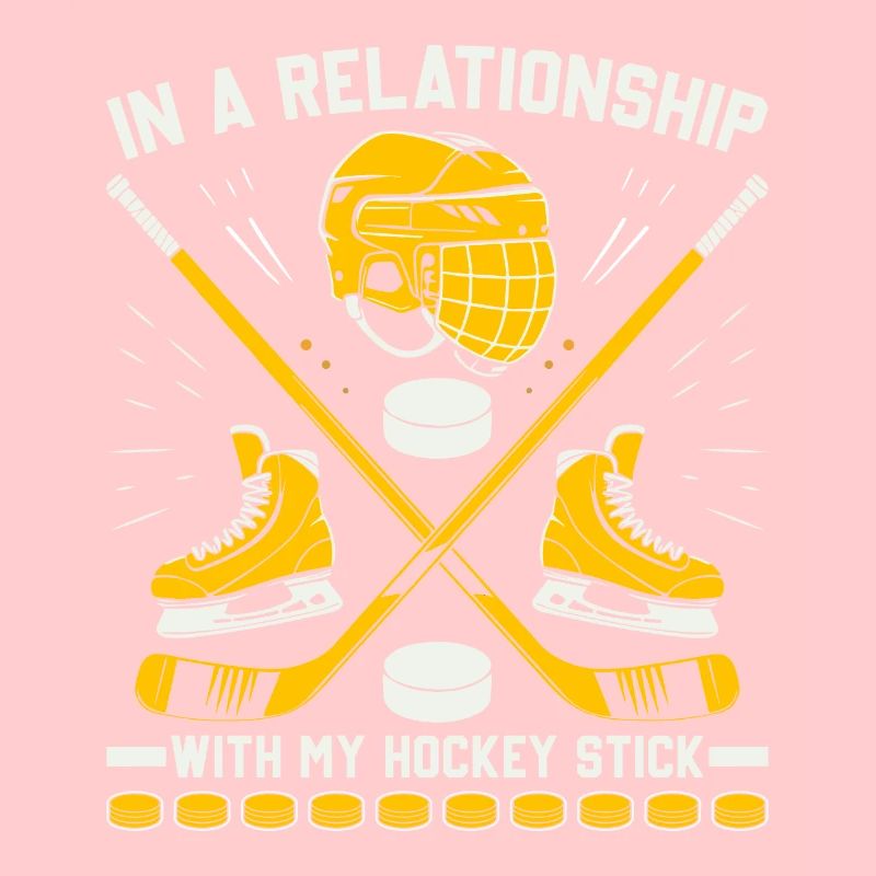 In einer Beziehung mit meinem Hockeyschläger.