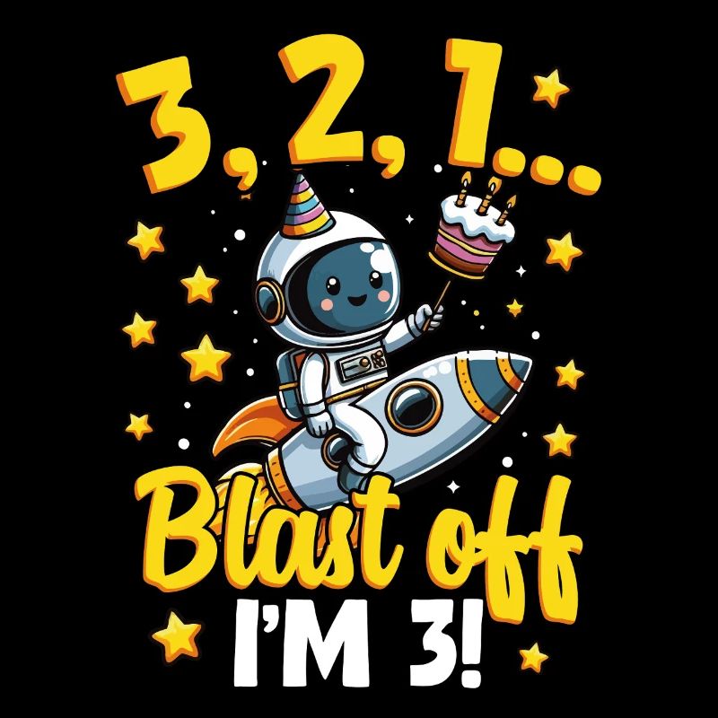 Blast Off I'm 3 Astronaut Space