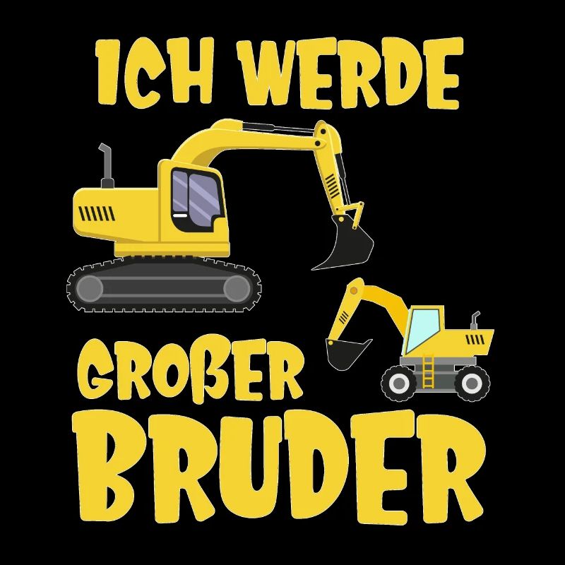 Ich werde bald großer Bruder Bagger Baustelle