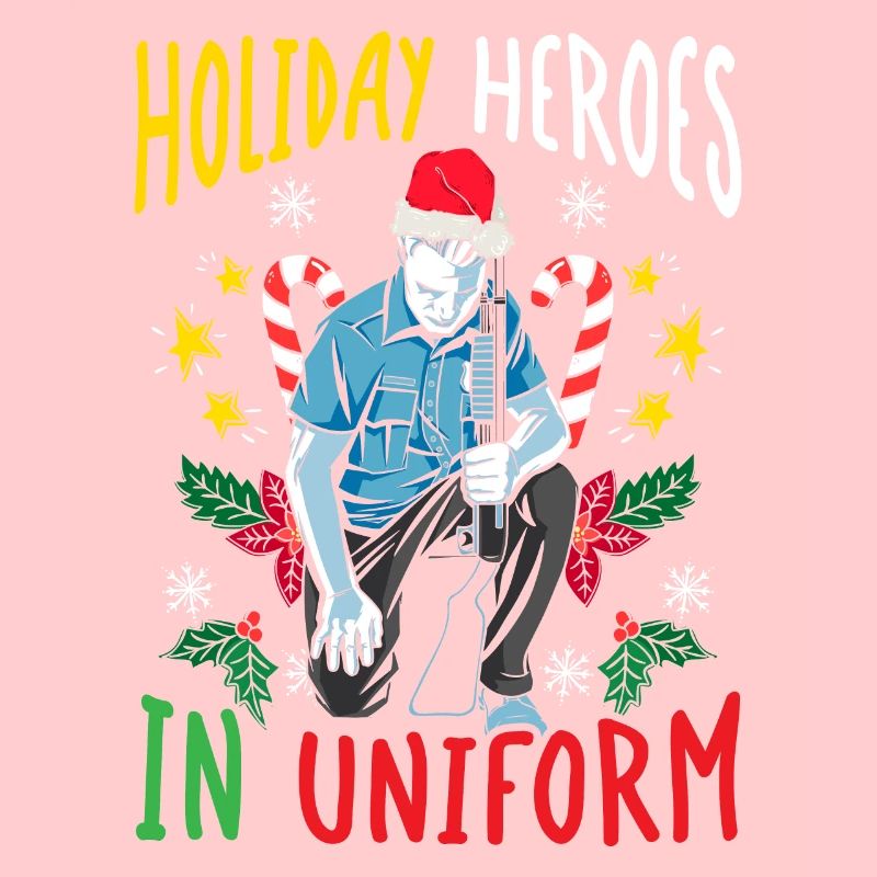 Feiertagshelden in Uniform Weihnachtsmann Polizei