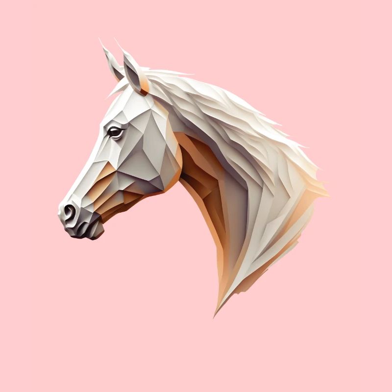 Polygone Pferdekopf Pferd tête de cheval bas poly