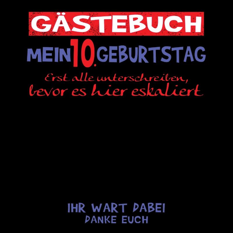 10. Geburtstag Junge & Mädchen Gästebuch