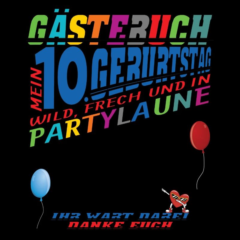 10. Geburtstag Mädchen & Junge Gästebuch