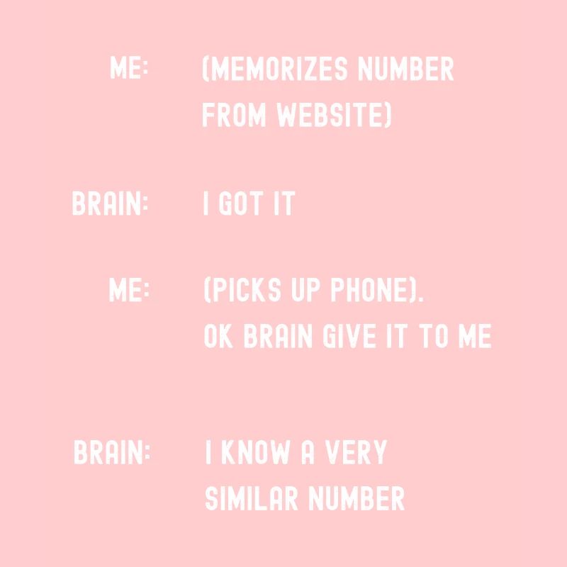 Bad Memory forgetting phone numbers