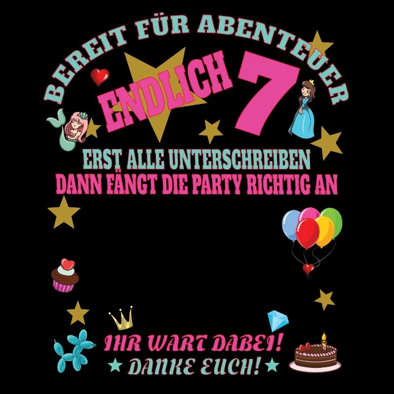 7. Geburtstag Junge Gästebuch Mädchen