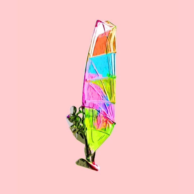 Colourful windsurfer