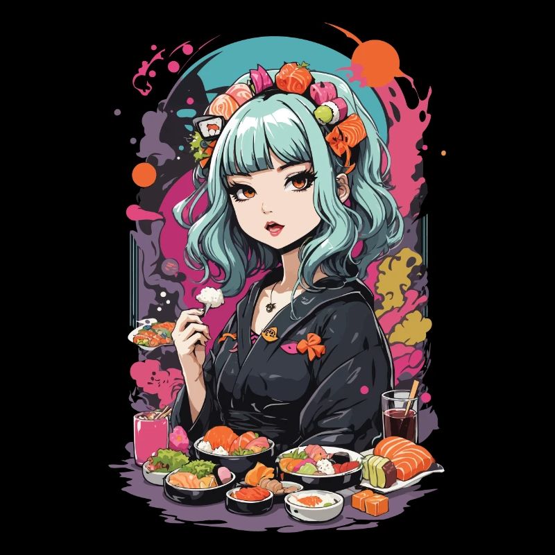Anime Sushi e-Girl Goth Pastel Style Design