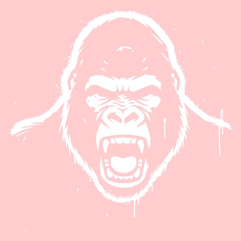Furious Gorilla Stencil Grunge vector_path12