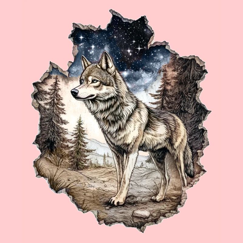 Wolf Starry Sky