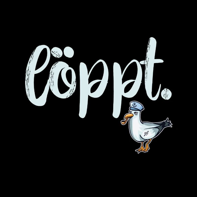 löppt plattdeutsch mit cooler Möwe Geschenk