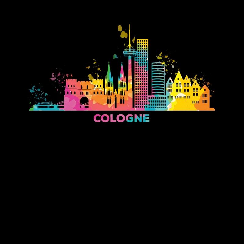 Kölner Skyline Bunt Stadtbild Köln