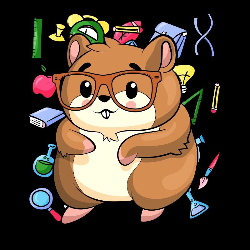 Ecole Motif Motif Cadeau École Débutants Hamster
