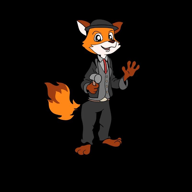 Comic Fuchs als Zimmermann