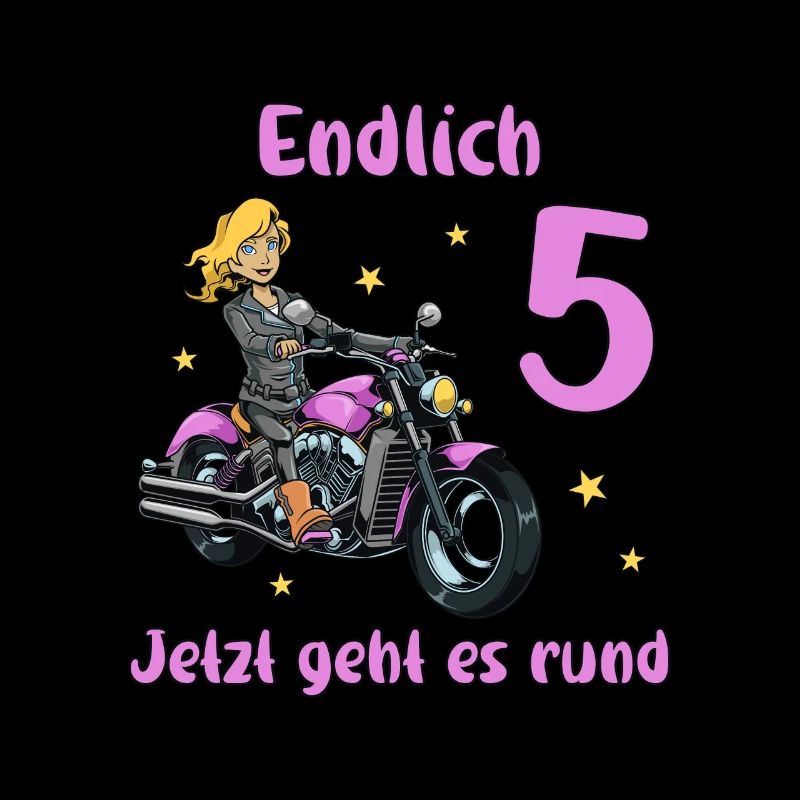 Geburtstagsshirt Motorrad - 5 Geburtstag Mädchen