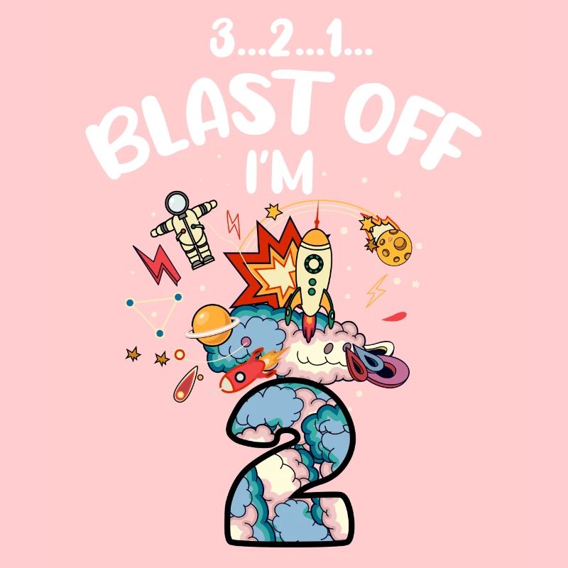 Blast Off Ich Bin2 Jahre Alt, 2. Geburtstag