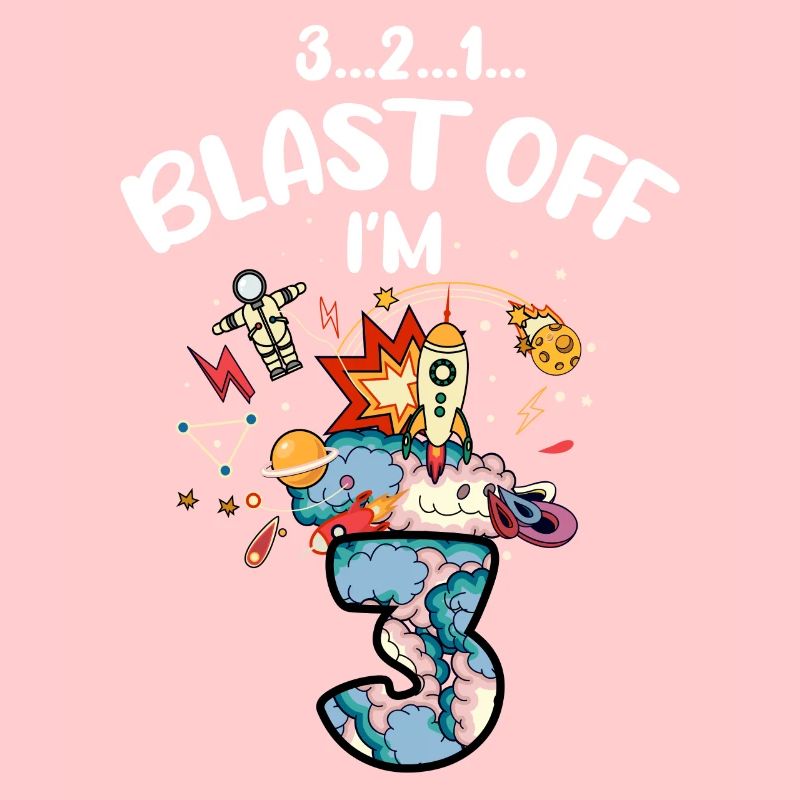 Blast Off Ich Bin 3 Jahre Alt, 3. Geburtstag