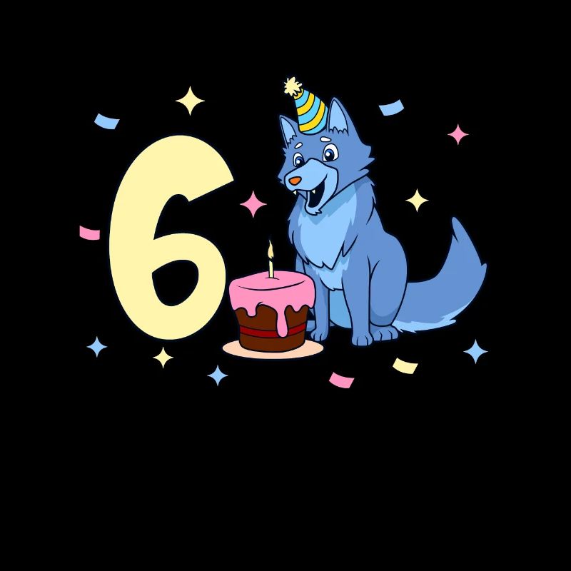 Mit Wolf - Kinder Geburtstag 6 Jahre