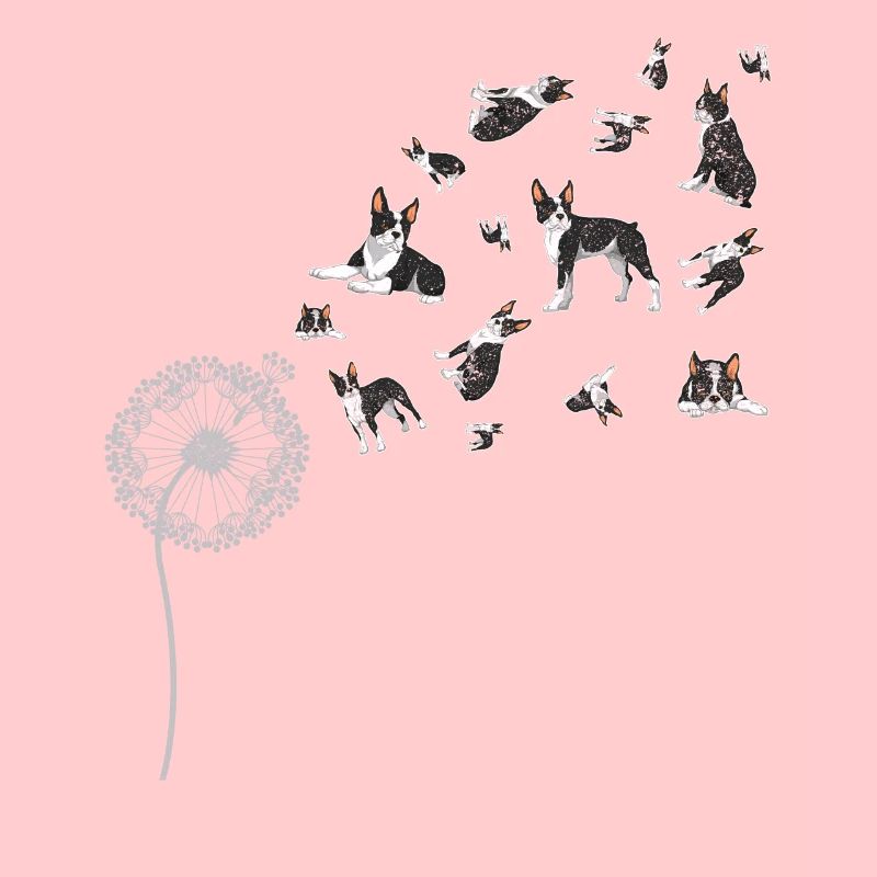 Hunde Bostie Geschenk Pusteblume Boston Terrier