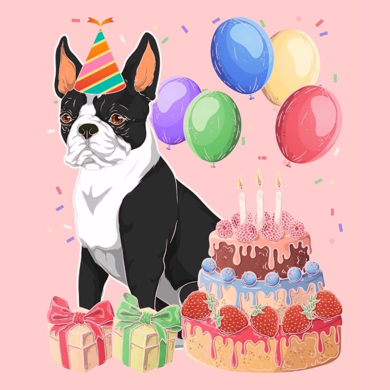 Hunde Bostie Geburtstag Geschenk Boston Terrier