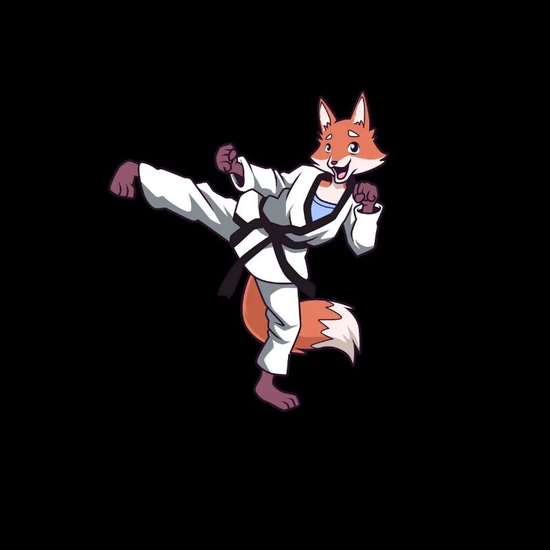 Dessin animé Fox faisant du Hapkido