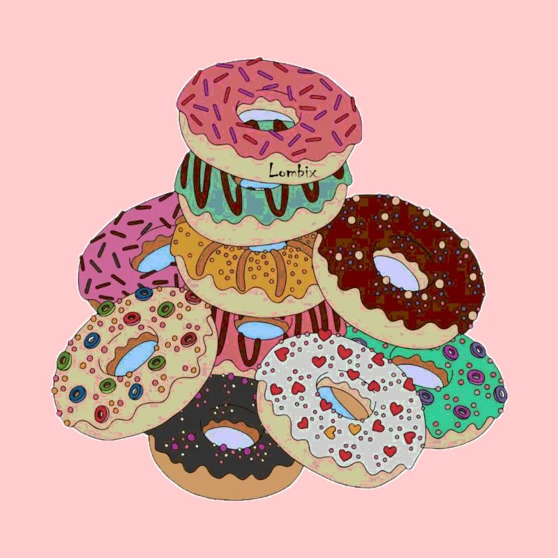 Pyramide de beignets arc-en-ciel