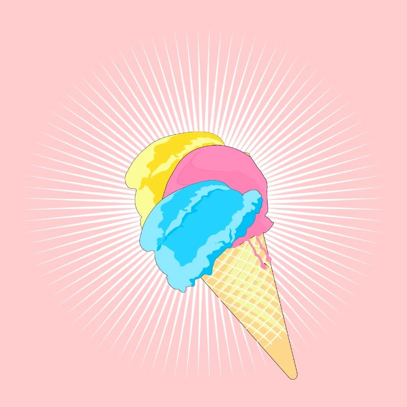 Eis Eistüte Eiskrem Softeis Waffel Strahlen