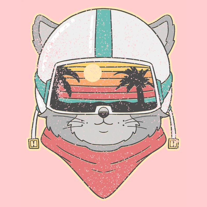 mignon chat d’été rétro