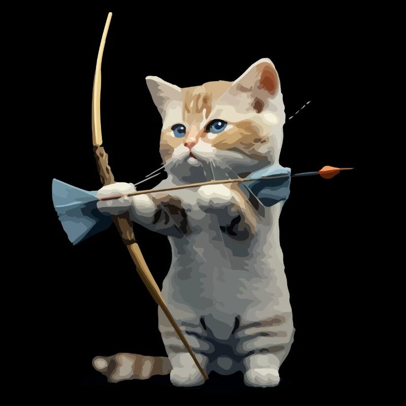 Milo im Bogenschießen