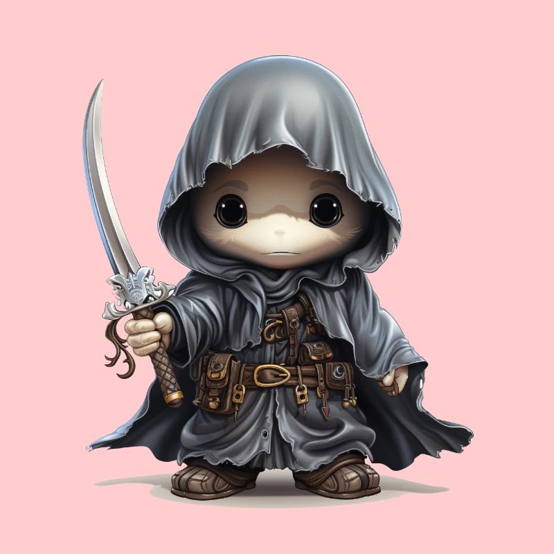 Cute Ghost with Dagger Fantasy Shirt