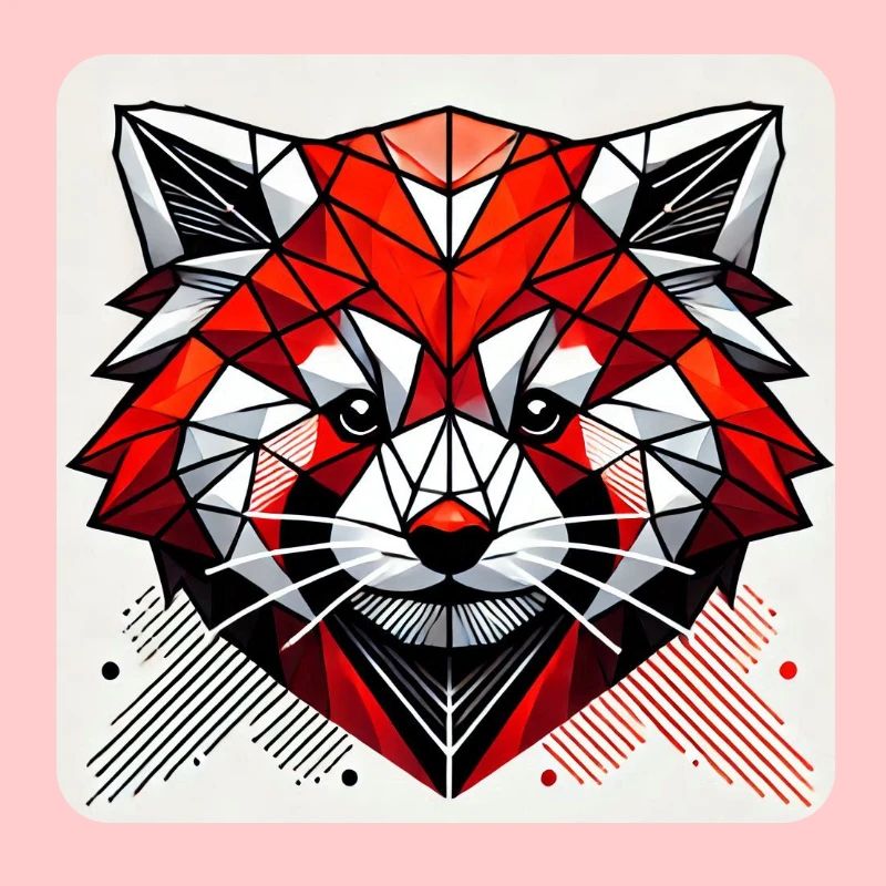 Polygone géométrique de panda roux