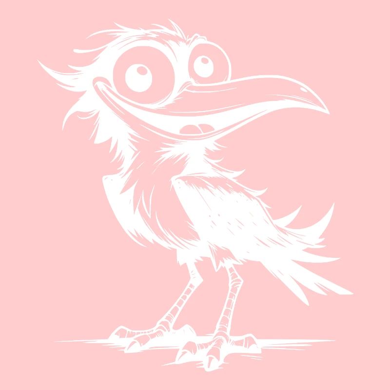 Oiseau drôle de flutterman avec un sourire aux lèvres