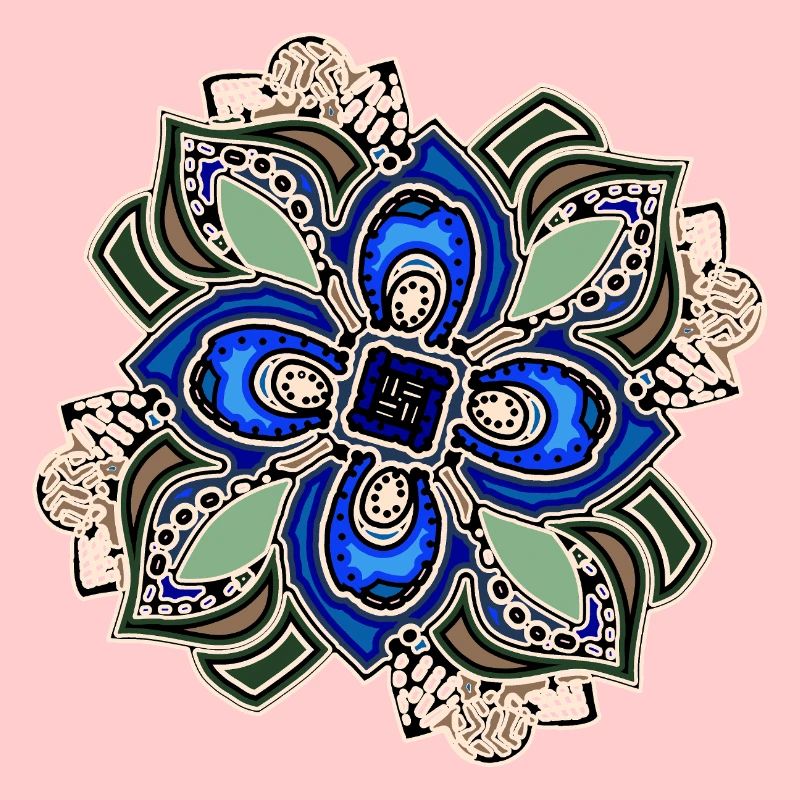 Fleur de mandala extravagante sarcelle