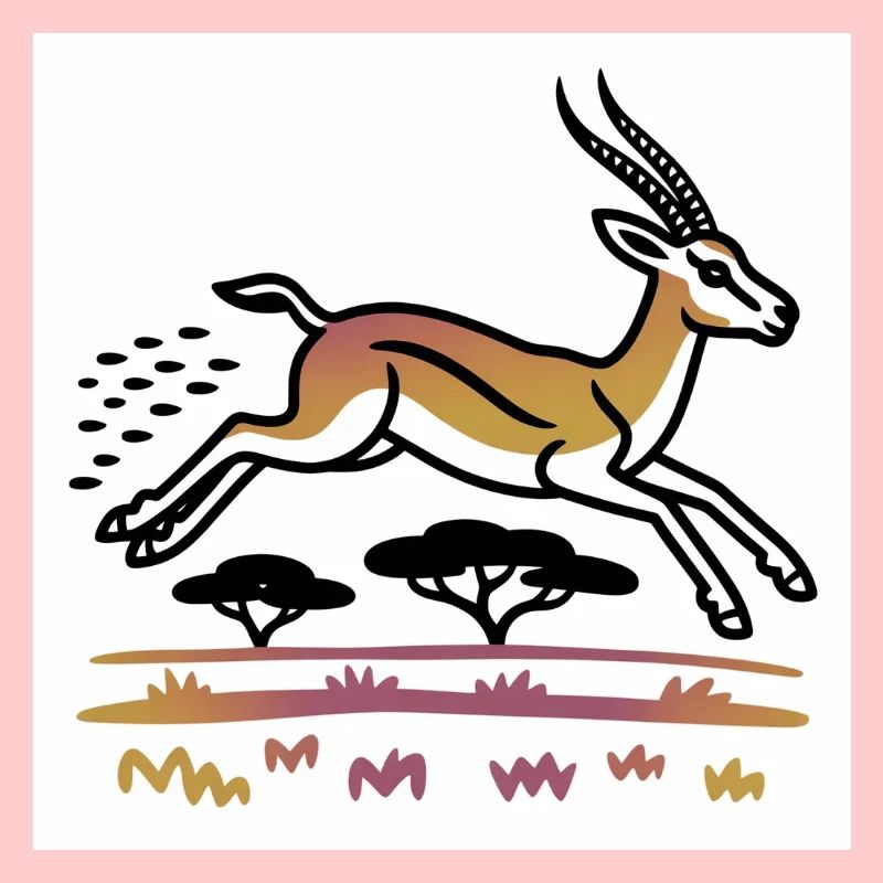 Gazelle dans un paysage doré