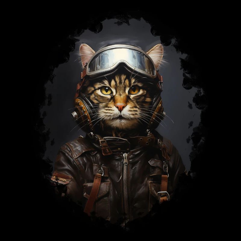 Coole Katze mit Helm. Die Katze in dir.