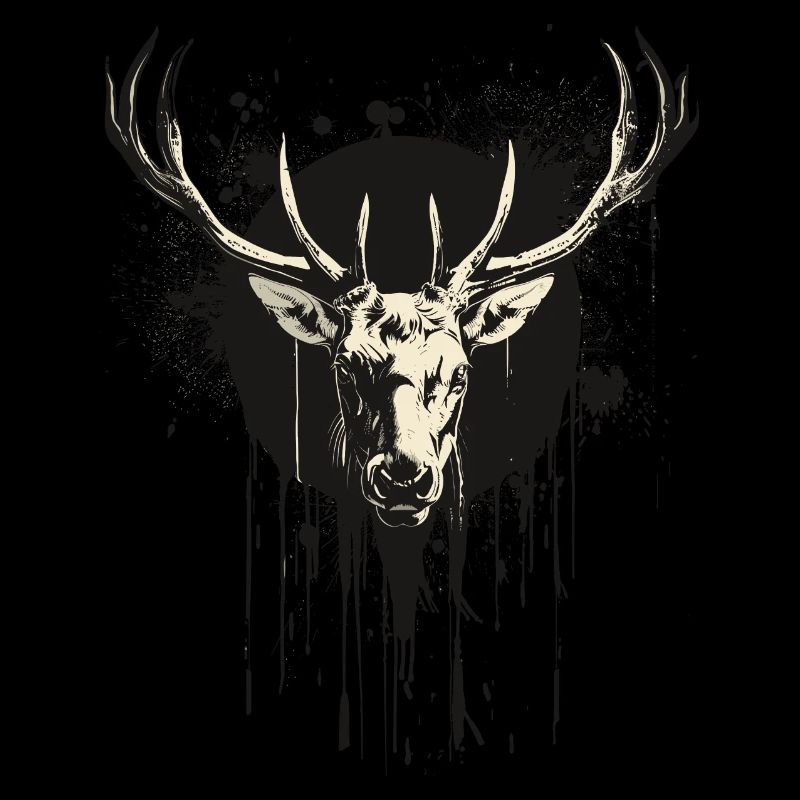 Cerf avec bêche noire