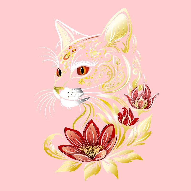 Chat Chat Chaton Fleurs Fleurs Chats Chat
