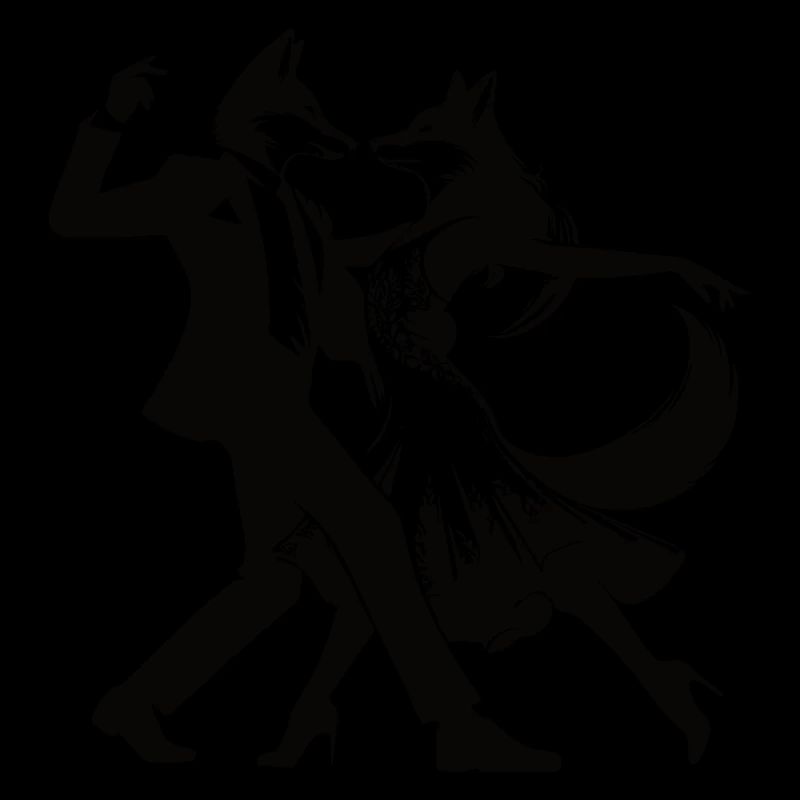 Conception élégante de couple de danse de tango avec des renards