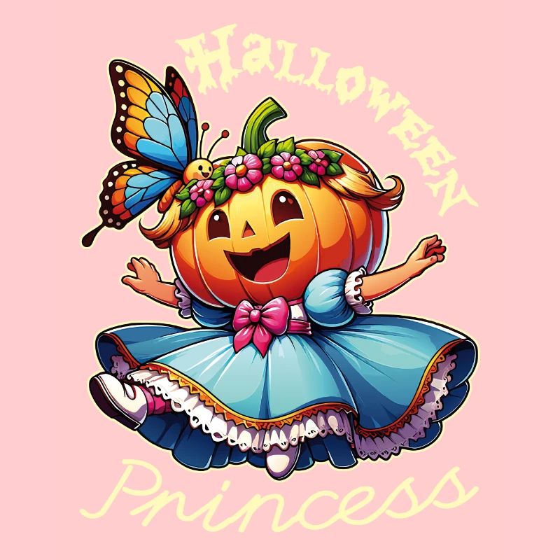 Mignonne princesse d’Halloween avec papillon