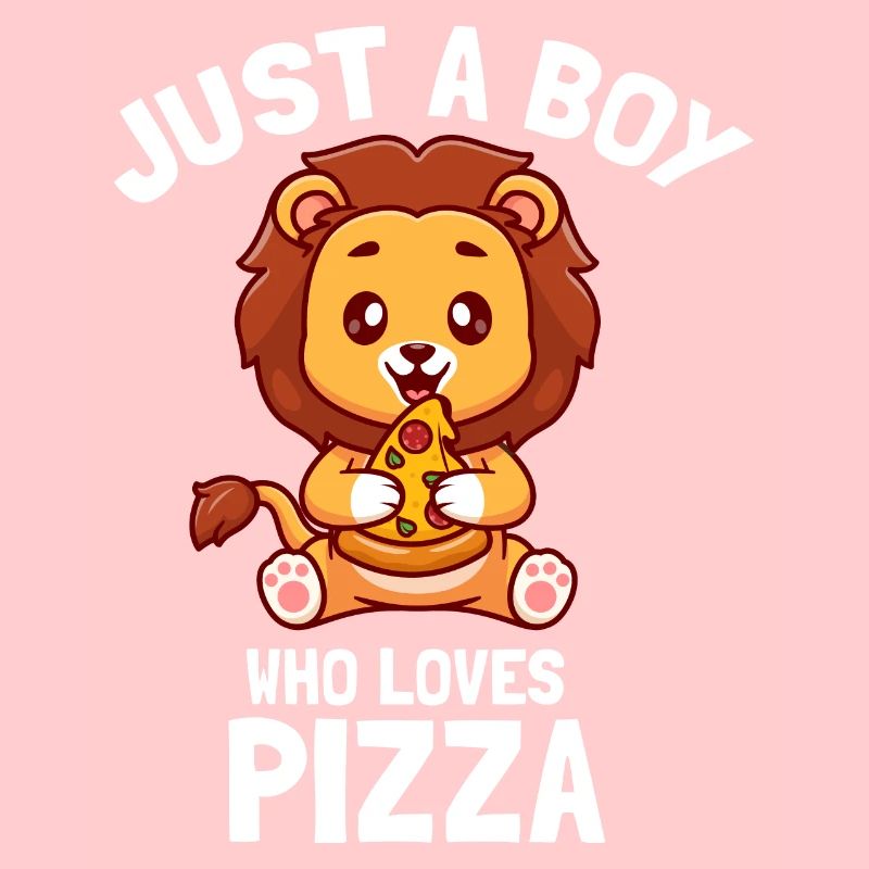 conception de lion doux pour les amateurs de pizza