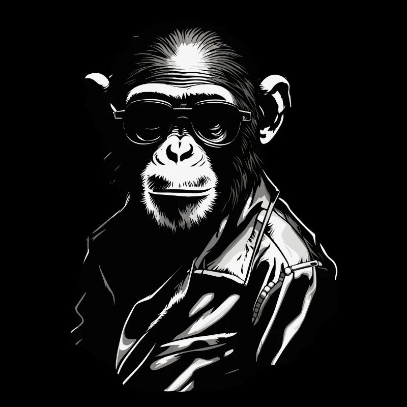 Affe / Tier / Zoo / Schimpanse / Wild / Comic